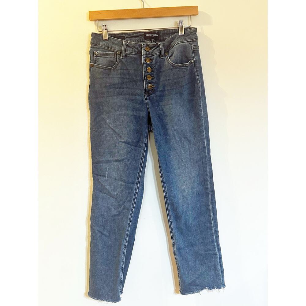 Kenneth Cole Button Fly Skinny Jeans sz 4 Medium Wash Skinny Jeans